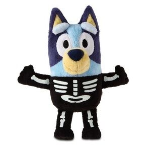 NWT. Bluey Glow-In-The-Dark Skeleton Costume Plush, 7.5" x 4.5"